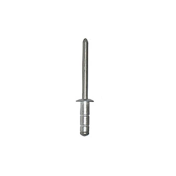 Blind Rivet, Dome Head, 0.15625 in Dia., 0.415 in L, Aluminum Body, 1000 PK